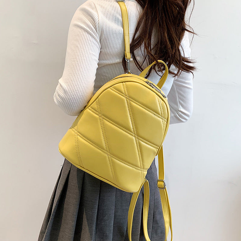 Wholesale Rhombus PU Leather Backpack